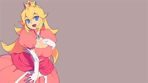 Video Games Super Mario Super Mario Bros Super Smash Brothers Princess Peach Pink Dress Crown