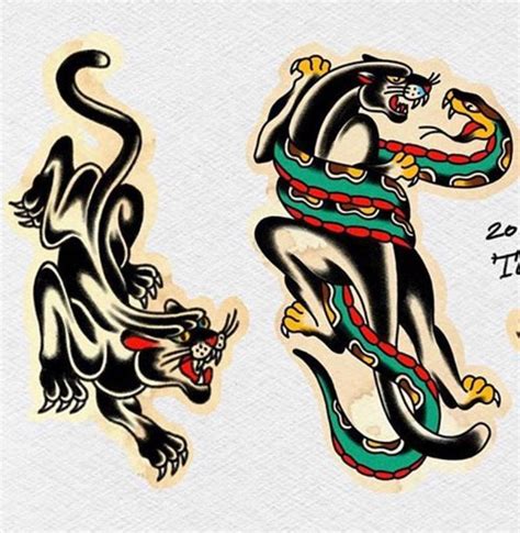 Traditional Tattoo Painting Traditional Panther Tattoo Traditional