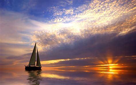 Boat On The Ocean Cool Sailboat Fun Photos Cantik