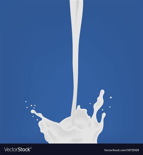 Pouring Milk Milk Drop With Splash Colorful Vector Image