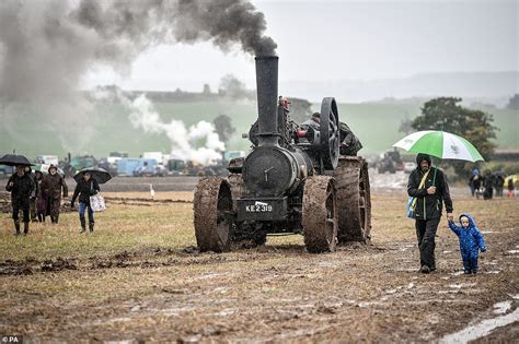 Farmers Armed With Tractors Shire Horses And Steam Engines Compete In
