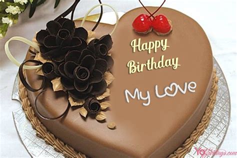 Birthday cake with name generator for boy online. Chocolate Heart Birthday Cake For Lover With Name Online