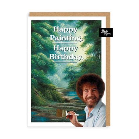 Forest Happy Painting Bob Ross Birthday Card Penny Black