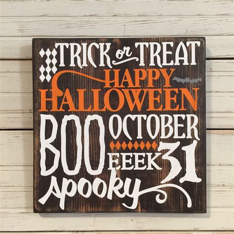 Halloween Wood Rustic Sign Rustic Signs Halloween Holiday Themes