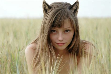 Foxy Lady Ears Brunette Grass Model HD Wallpaper Peakpx