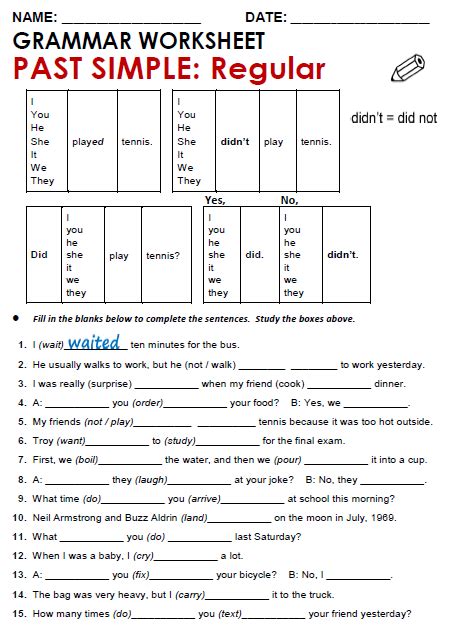 Past Simple Worksheets Esl Worksheets For Kindergarten