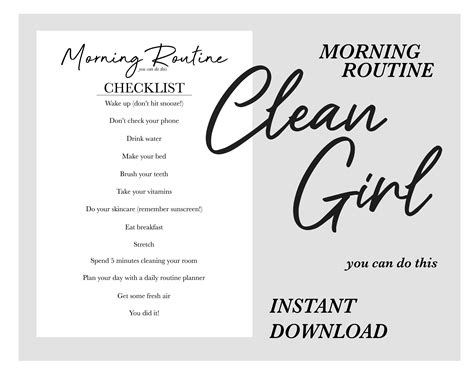 Morning Routine Checklist For Girls