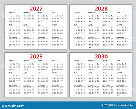 Calendário 2027 2028 2029 2010 Planificador De Modelos 2027 2028 2029