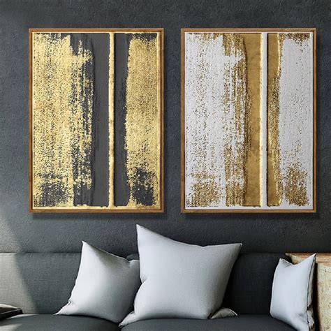 Minimalist Luxury Abstract Gold Pattern Canvas Paintings