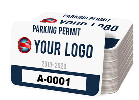 Rectangle Parking Permit Label Custom Parking Voucher