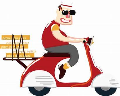 Delivery Clipart Scooter Pizza Transparent Fast Motorcycle