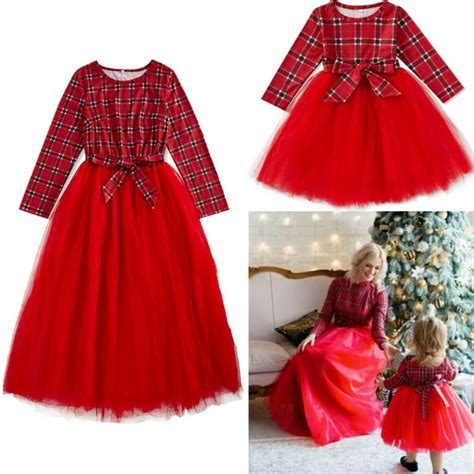 Grnshts Mommy And Me Christmas Matching Dress Mother Daughter Long