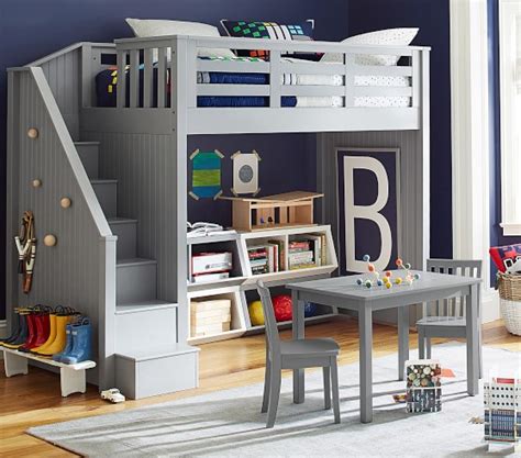 catalina stair loft bed pottery barn kids