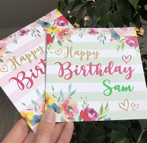 Superstar Green Floral Birthday Card By Michelle Fiedler Design