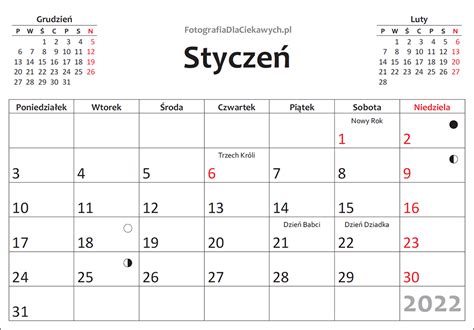 Kalendarz 2022 Do Druku Plik Pdf Oraz Inne Formaty Również Do Edycji