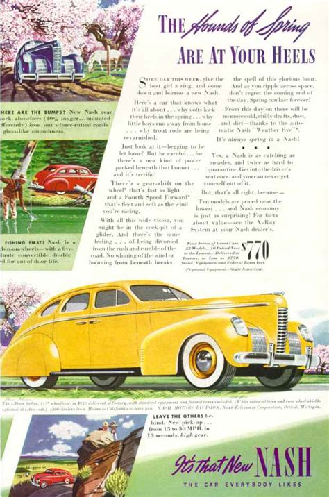 American Automobile Advertising Published By Nash In 1939