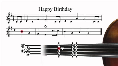 How to place the bow for bowing open string. Happy Birthday - Violin Tutorial - YouTube