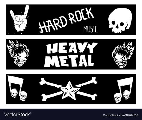 Heavy Rock Music Banner Vintage Label Royalty Free Vector