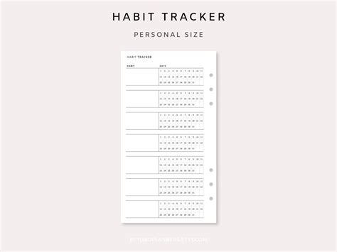 Monthly Habit Tracker Printable Habit Tracker Template 30 Etsy Canada