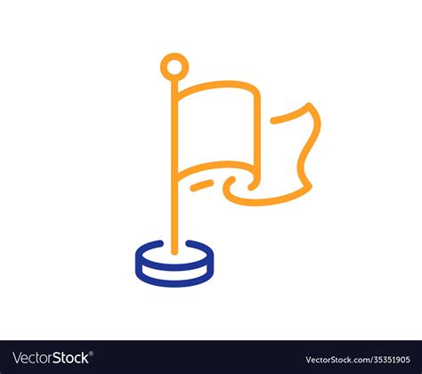 Flag Line Icon Goal Success Sign Royalty Free Vector Image