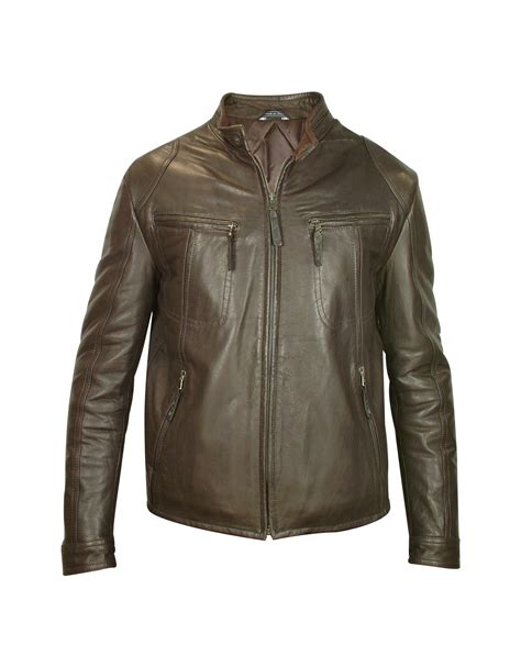 Some things never go out of style, and that certainly includes the classic men's leather jacket. Forzieri Mens Dark Brown Genuine Leather Motorcycle Jacket ...