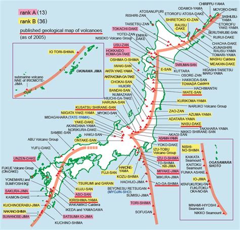 THE VOLCANOES Japan Japan Map Volcano