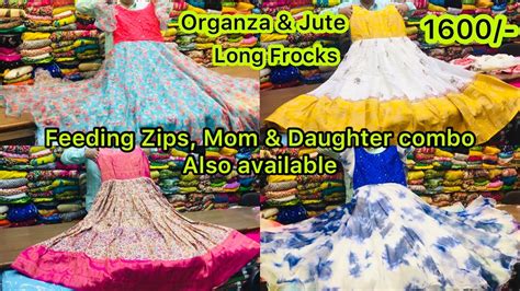 Jute Organza Long Frocks From 1600 Feeding Zips Mom Daughter