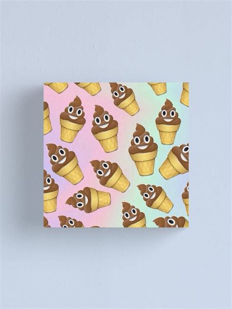 Poop Emoji Ice Cream Cone Design Canvas Print By Bendeano Redbubble