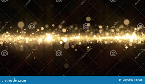 Gold Glitter Light Particles Shine Bokeh Effect Shimmering Magic
