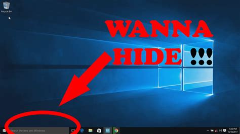 How To Hide Search Bar Or The Cortana Bar Form The Task Bar In Windows