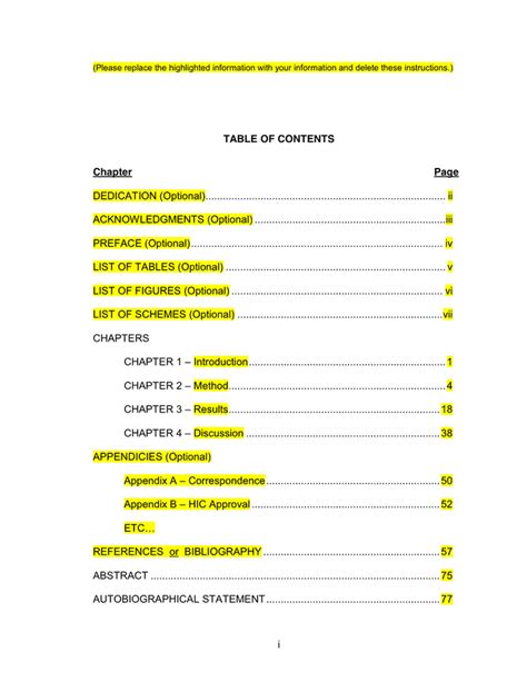 Alternatively, you can look to the table of contents used in the apa style guide itself. Table of Contents Template 567 - Word Templates