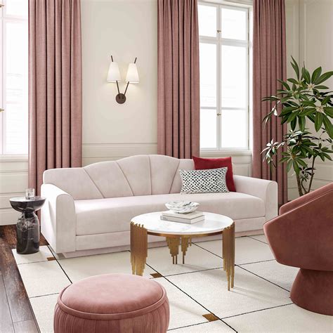 Bianca Blush Velvet Sofa Tov Furniture