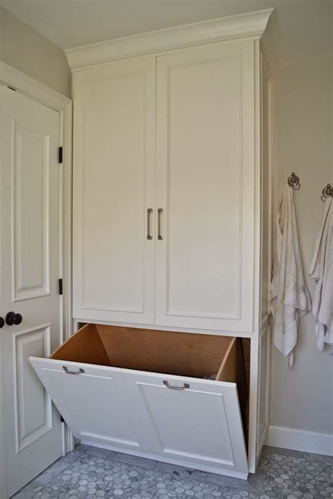 Keep your closet neat and organized with a closet organizer. Hidden-Laundry-Hamper-Large.jpg (900×1352) | Bathroom ...