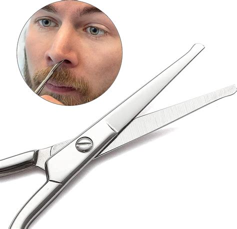 Premium Nose Hair Scissors Curved Safety Blades With Rounded Tip For