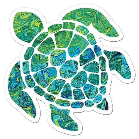 The Sea Turtle Art Sticker Etsy