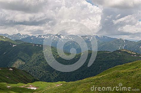 The Magnificent Mountain Scenery Of The Caucasus Nature Reserve Stock