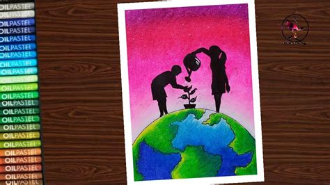 World Nature Conservation Day Go Green Poster Drawing With Oil Pastel