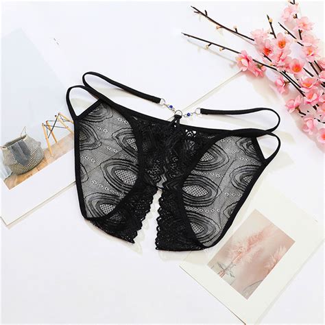 Womens Sexy Mid Waist Ultra Thin See Through Transparent Hollow Lace