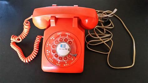 Vintage Itt Orange Rotary Desk Top Phone Working Vintage Electronics