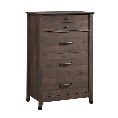 Sauder Woodworking Company Carson Forge 4 Drawer Chest In Coffee Oak
