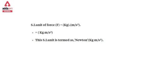 Cgs Unit Of Force What Is The Si Unit Of Force Is