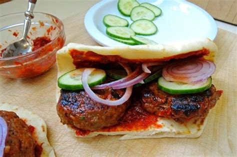 The Briny Lemon Grilled Turkish Lamb Burgers With Red Pepper Ketchup