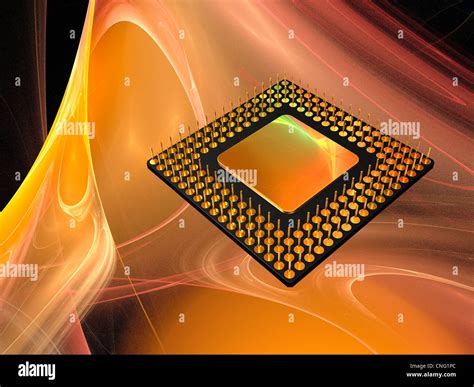 Microprocessor Chip Artwork Stock Photo Alamy