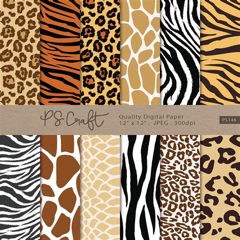 Animal Print Digital Paper Seamless Safari Background Zebra