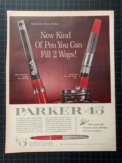 Vintage 1961 Parker Pens Print Ad Etsyde