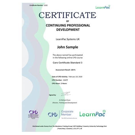 Care Certificate Standard 3 Online Training Course Cpduk Accredited