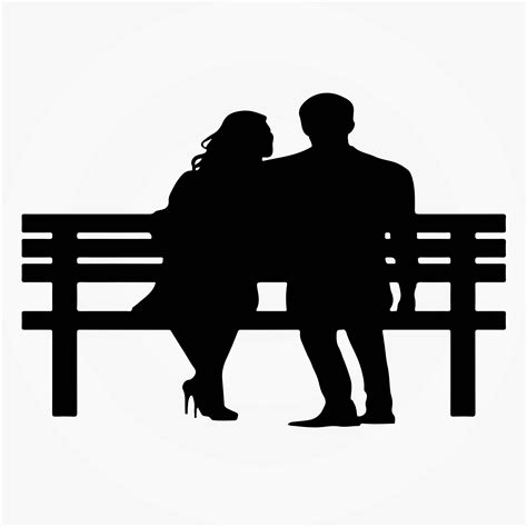 Couple Sitting On A Bench Svg Lovers On A Bench Clipart Etsy Canada
