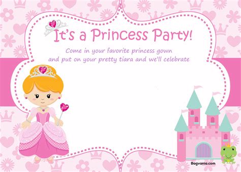 Free Princess Birthday Invitations Bagvania Free Printable Invitation