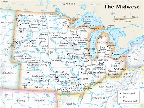 Us Midwest Regional Wall Map By Geonova Mapsales