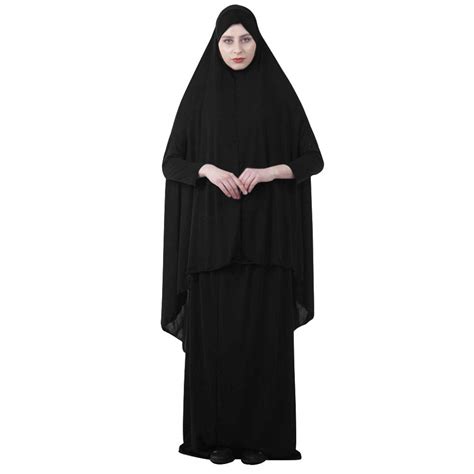 Buy Queena Muslim Womens Two Piece Prayer Dress Hijab Scarf Full Length Islamic Abaya Set For